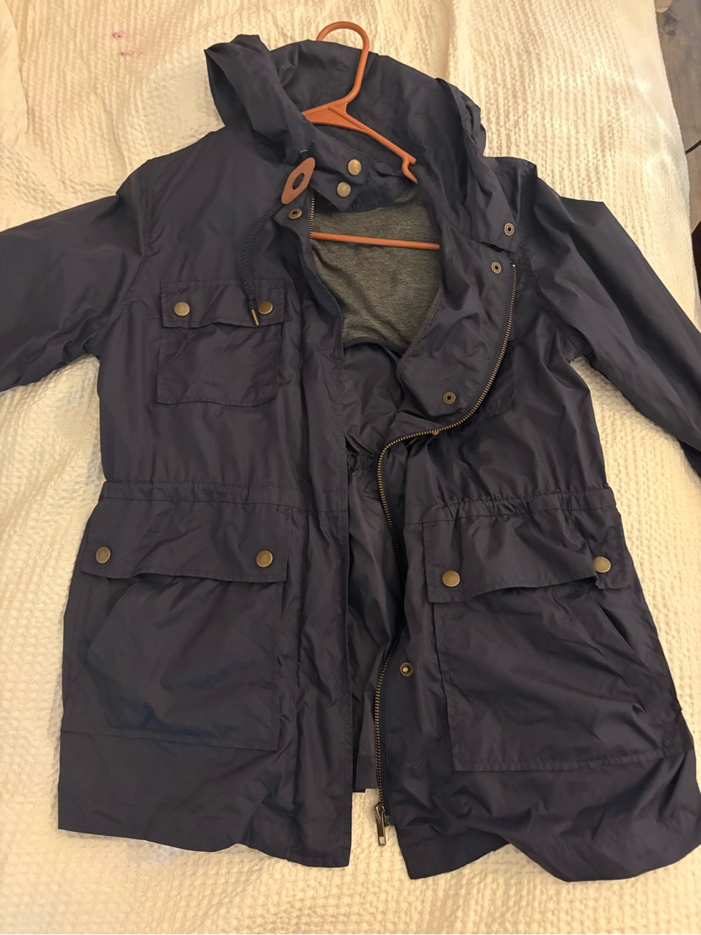 J. Crew Women’s Navy Drawstring Rain Jacket